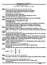 Đề cương ôn thi học kì I Vật lí lớp 7 - Năm học 2015-2016